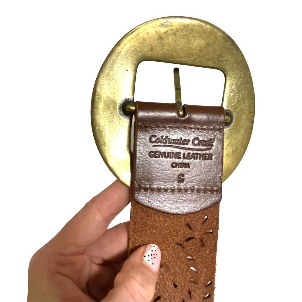 Coldwater Creek Leather perforated belt Sz S‎ boho western - Picture 7 of 8
